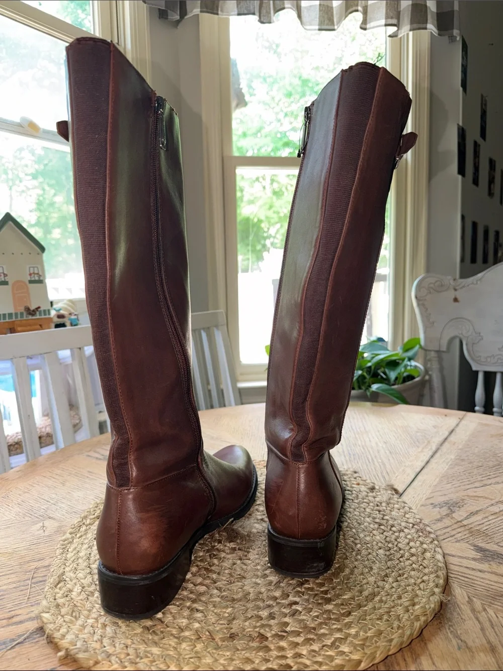 Blondo Volly Waterproof Riding Boots Shoes Womens Size 9M Brown Leather Zip Up